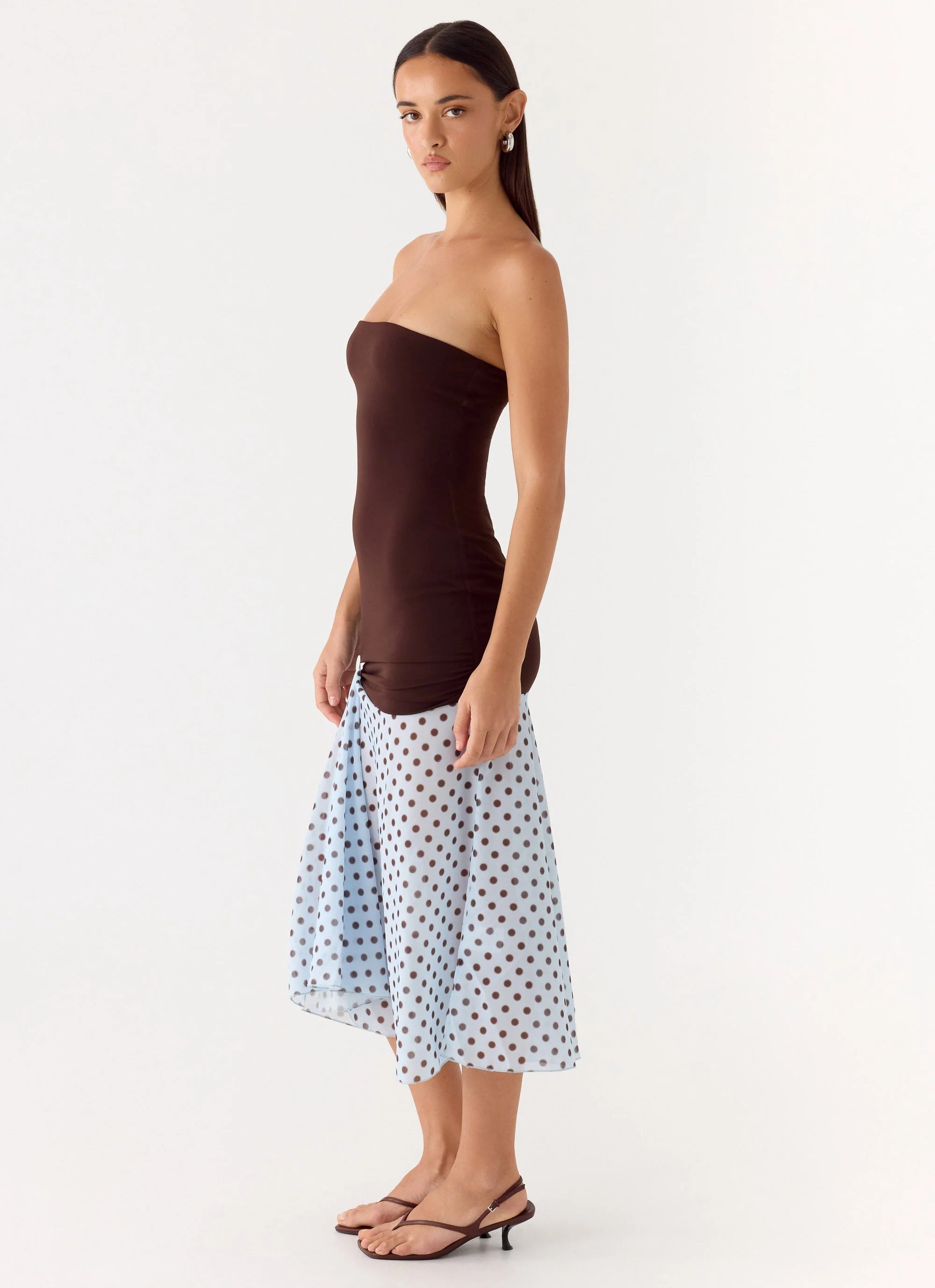 Schell Midi Dress - Chocolate Dot
