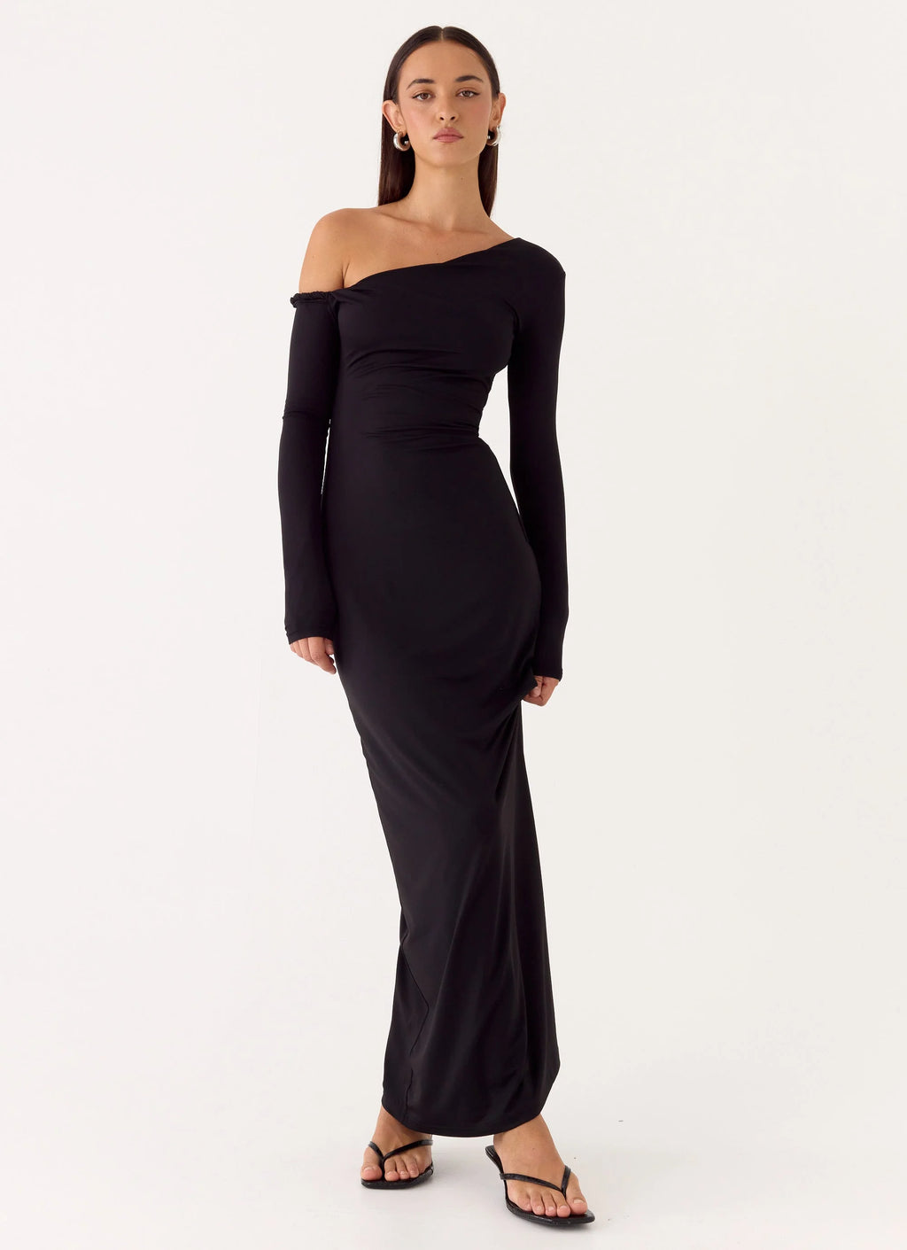 Jordana Twist Maxi Dress - Black