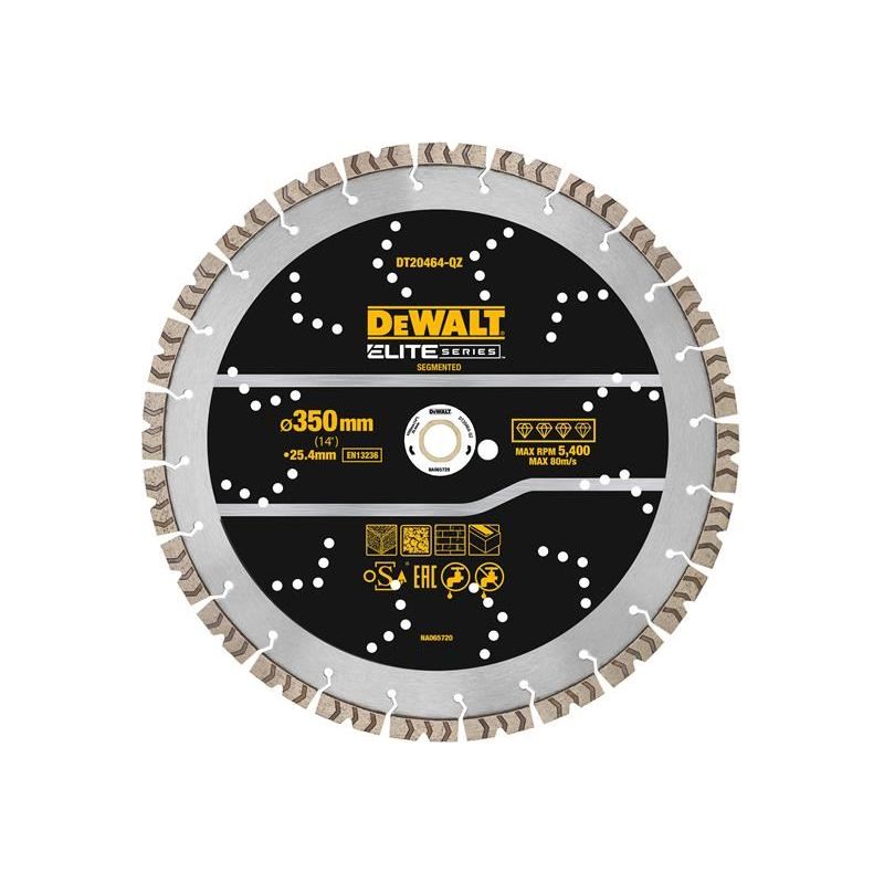 Dewalt Power Tools ELITE SERIES™ All Purpose Diamond Segmented Wheel 350 x 25.4mm DeWALT Power Tools - NorthantsTrade Northampton