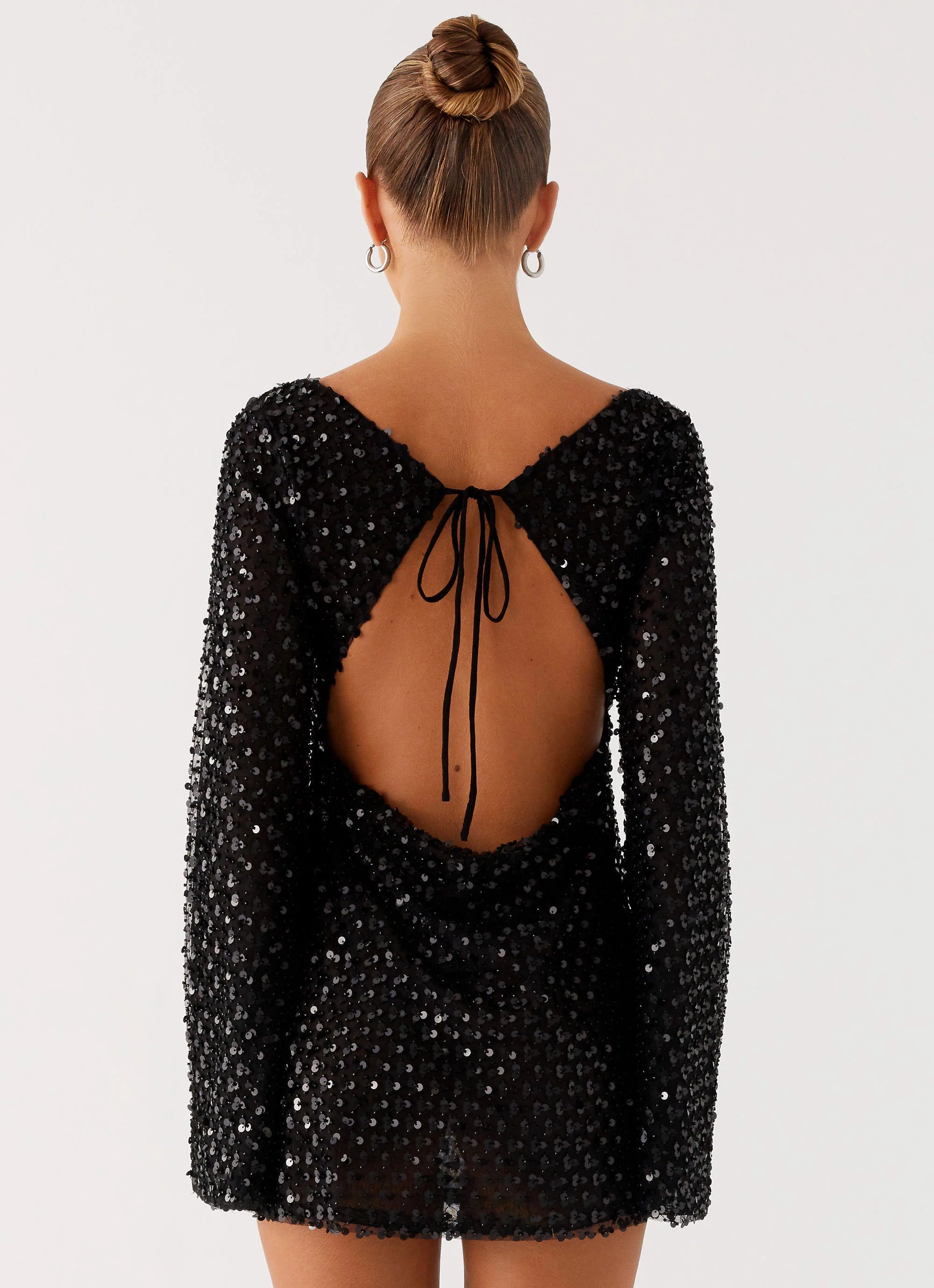 Edessa Sequin Mini Dress - Black