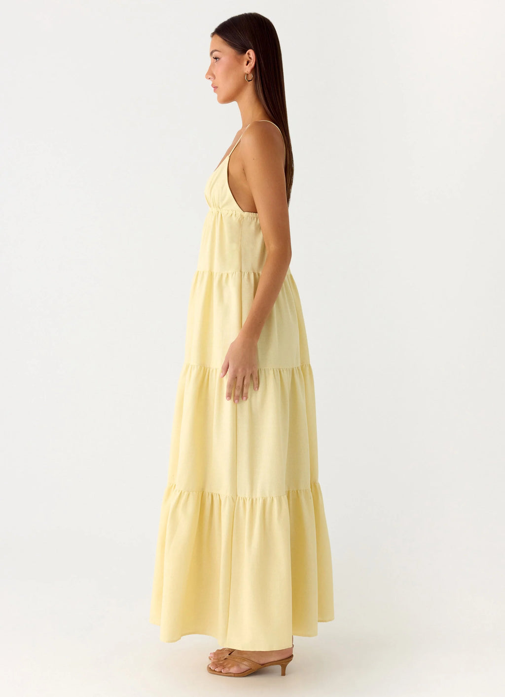 Lotty Linen Maxi Dress - Yellow