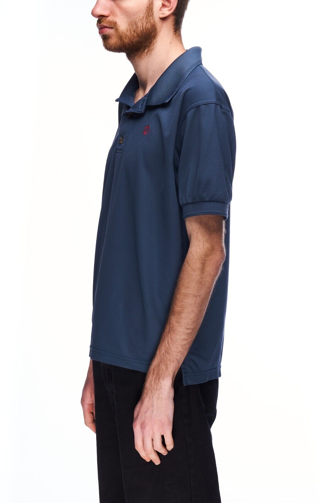 FJALLRAVEN Crowley Pique Polo Shirt Blue Men's Short Sleeve Top Size M