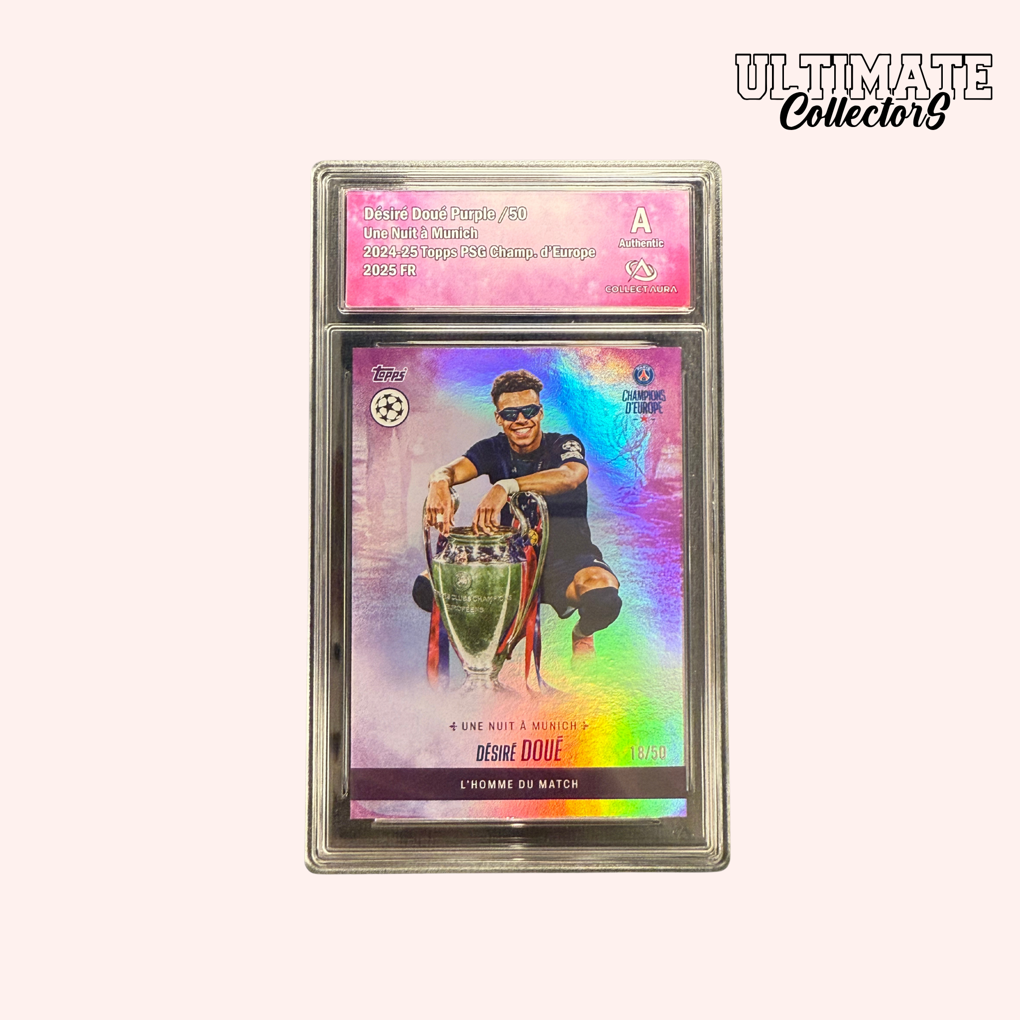 Topps Graded Card - PSG European Champions 2025 - Désiré Doué - /50