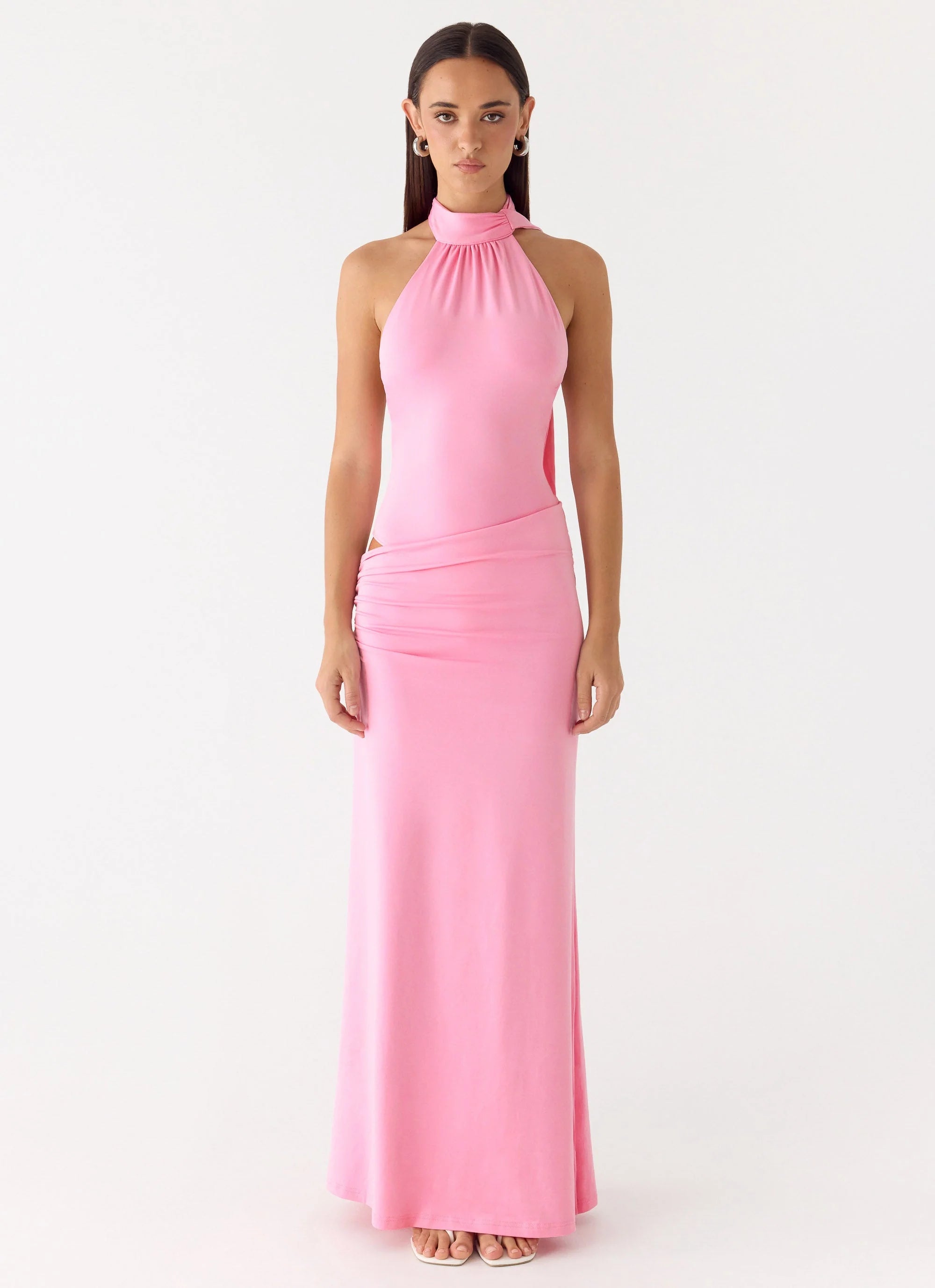 On My Way Bodysuit Maxi Dress - Pink