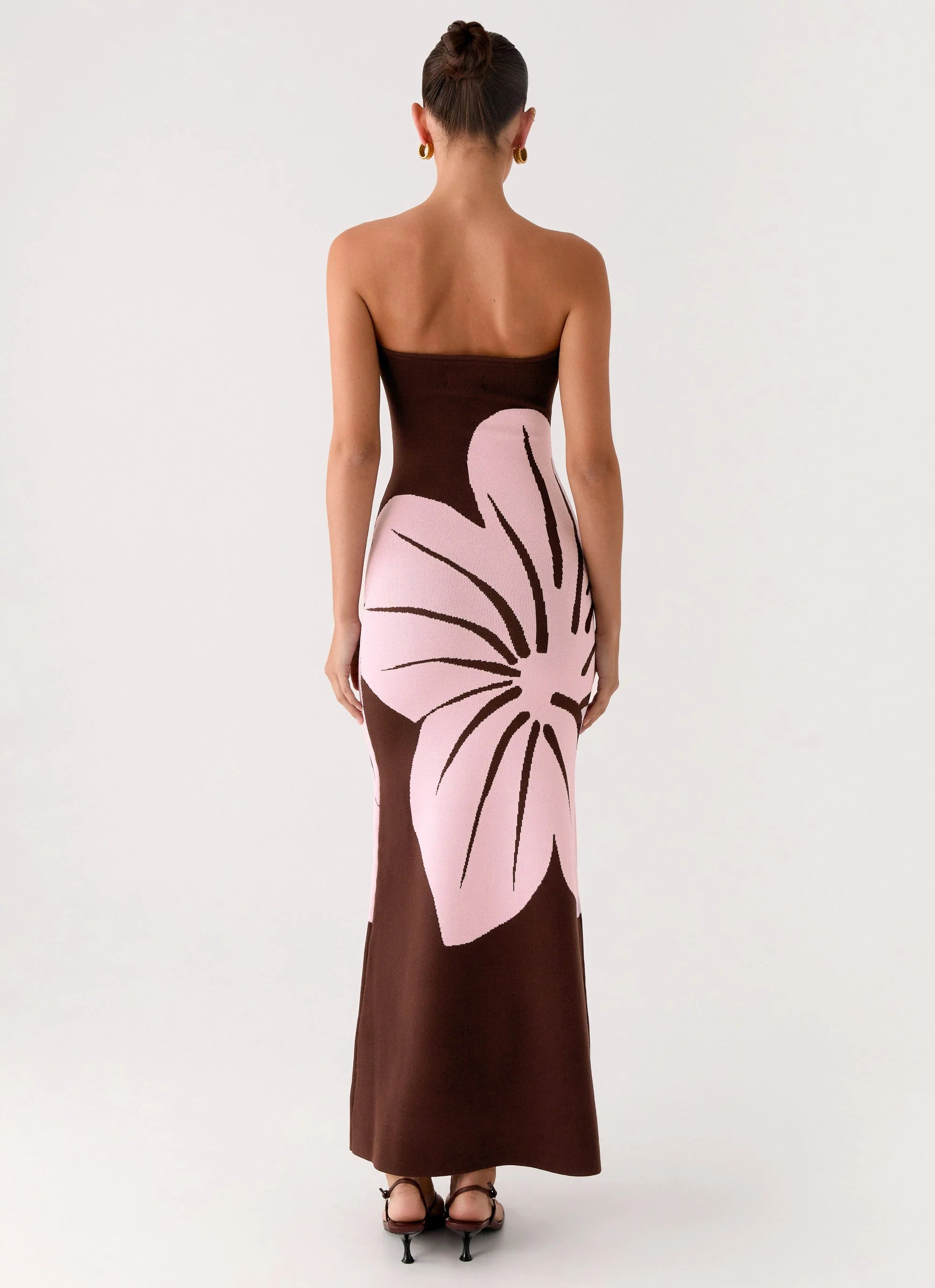 Jala Strapless Knit Maxi Dress - Espresso Meadow