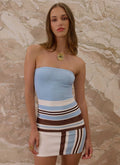 Straight Lines Mini Dress - Blue Stripe