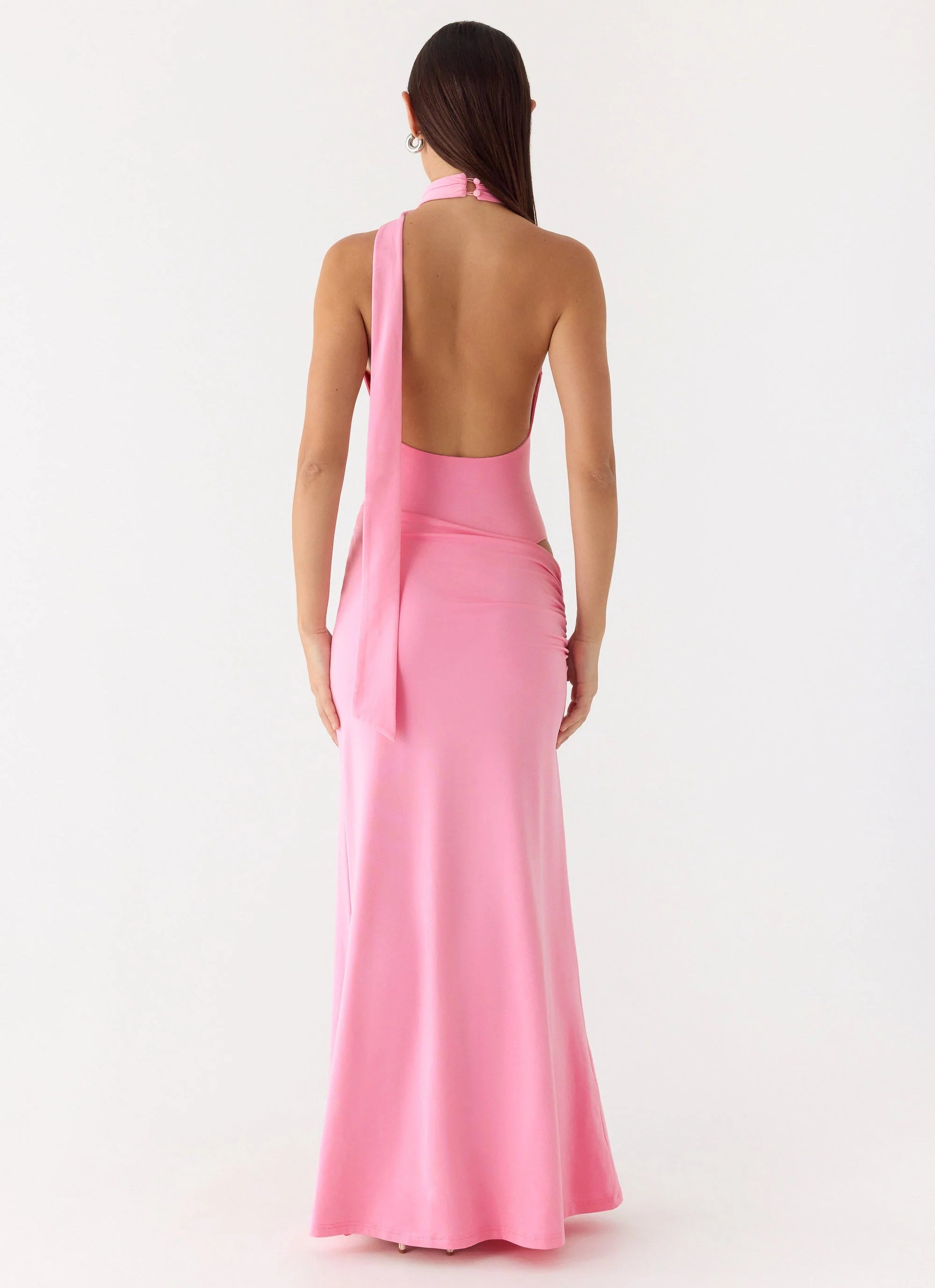 On My Way Bodysuit Maxi Dress - Pink