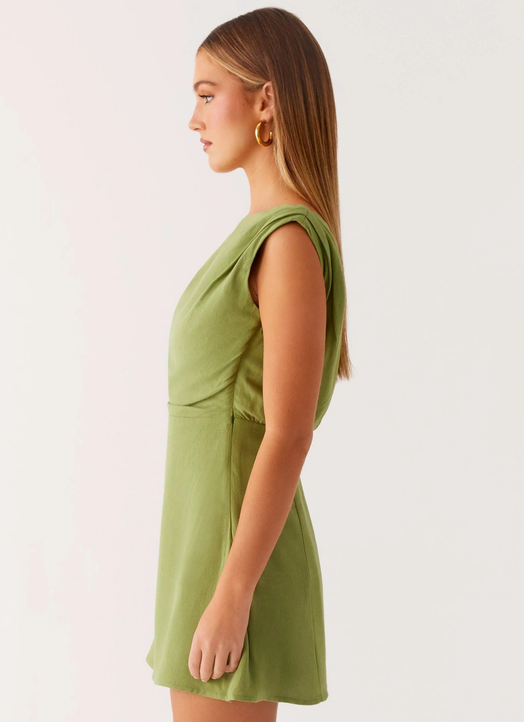 Lady Love Linen Mini Dress - Cactus