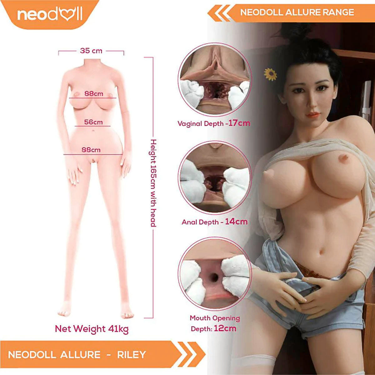 Neodoll Allure Riley - Realistische Sex-Puppe - 165cm - Natürlich