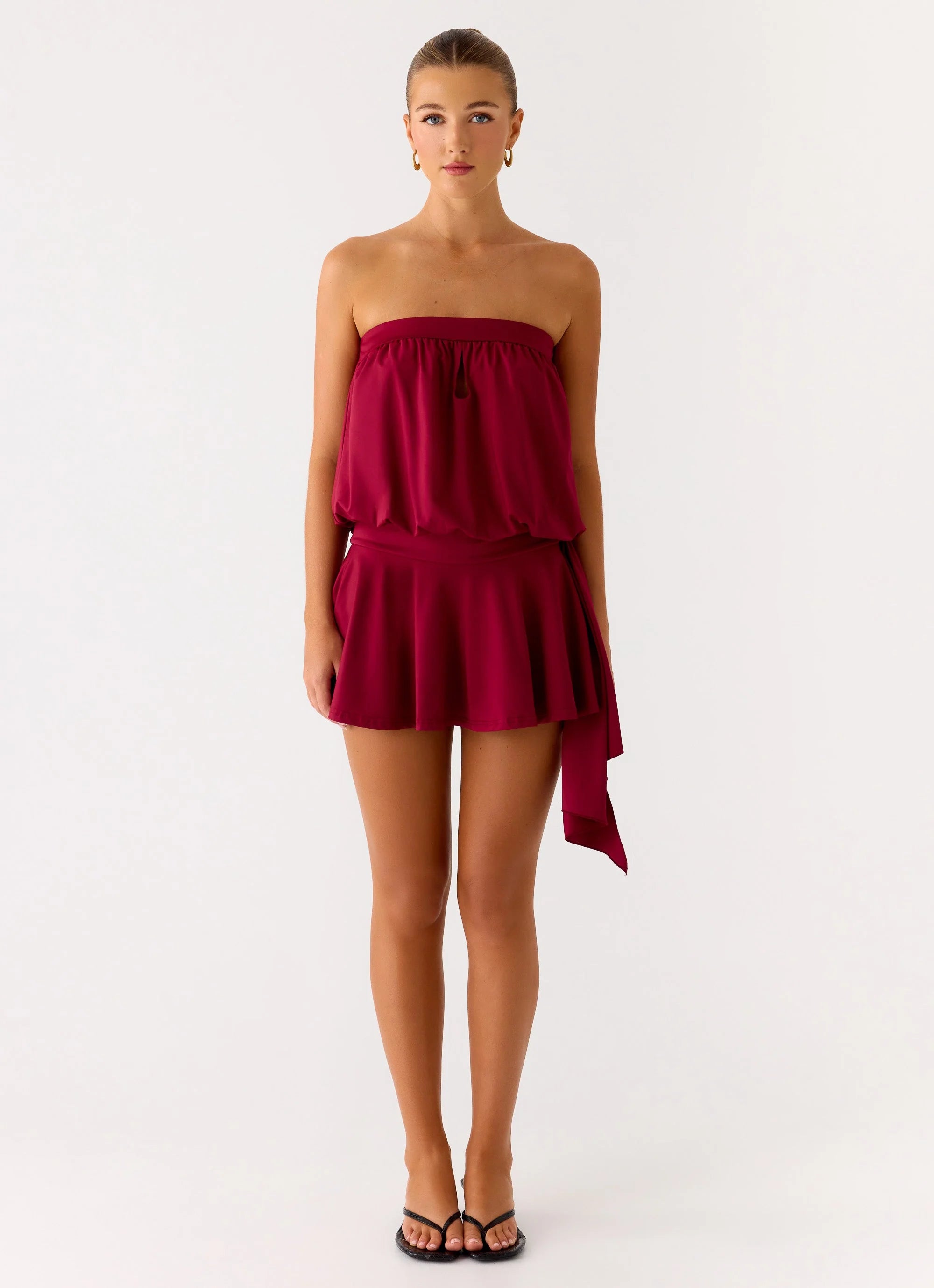 Forever Young Mini Dress - Dark Cherry