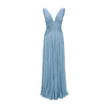 Lettuce Hem Pleated Silk Gown