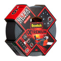 One roll of 3M Scotch® Extremium™ Ultra High-Performance Adhesive Tape DT17 (25 m x 48 mm) in black, packaged by 3M Deutschland GmbH in a red-and-black hexagonal box labeled "Strength Level 6" and featuring an image of a chainsaw cutting through the tape.