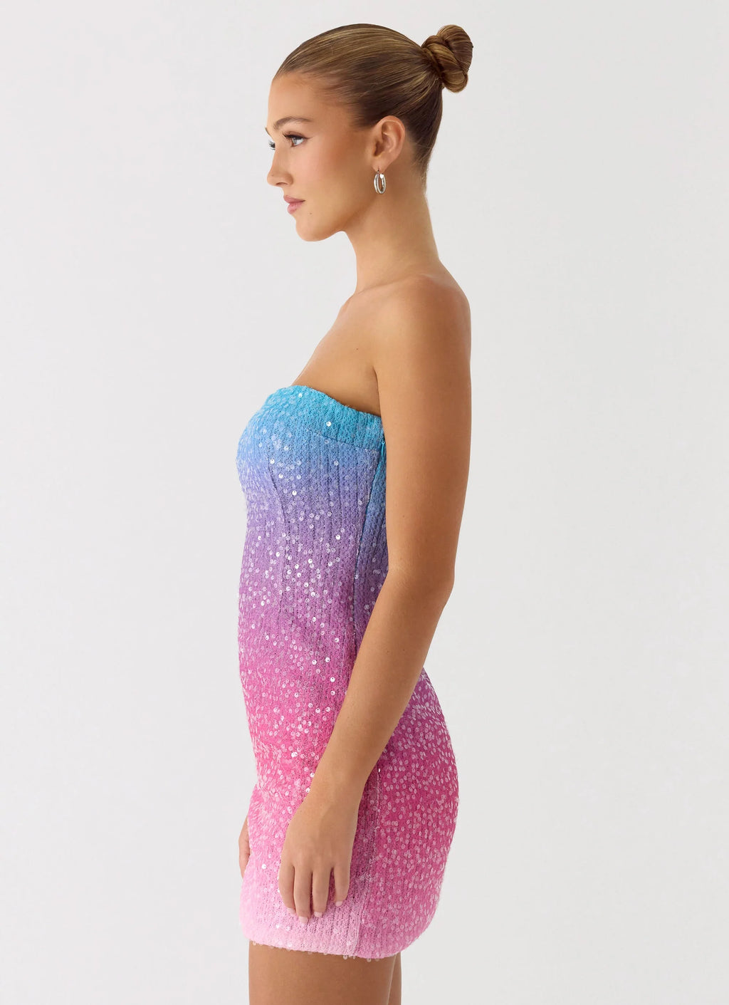 Step Closer Sequin Knit Mini Dress - Disco Ombre