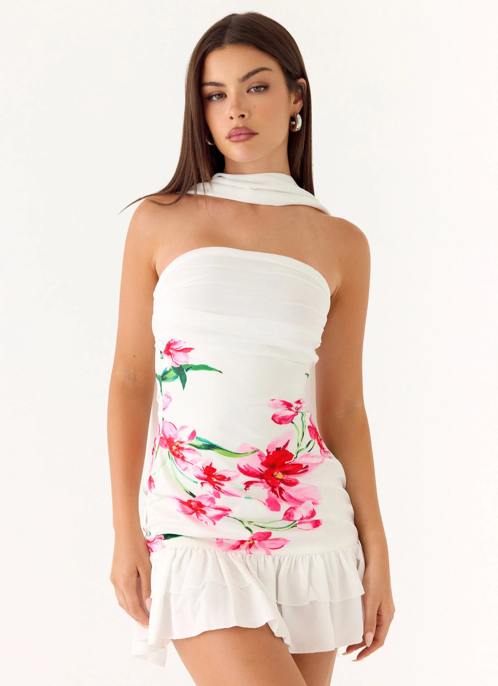 Manon Scarf Mini Dress - Ivory Reef