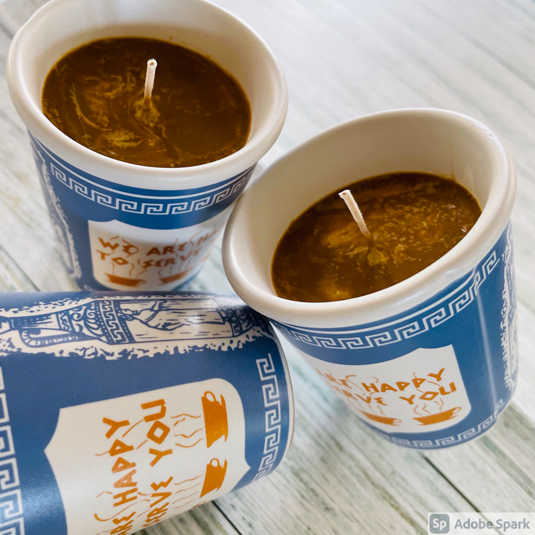 Greek Diner NY Coffee Cup Candle