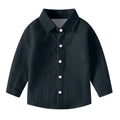 Naisibaby Boys Girls School Uniform Shirt, Long Sleeve Button Down Solid Color Casual Dress Shirt Black 3-4t, Kids Unisex, Size: 3T-4T