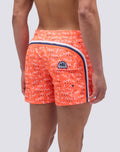 MAILLOT DE BAIN COURT AVEC TAILLE ÉLASTIQUE ET IMPRIMÉ ÉLÉMENTS VAGUES