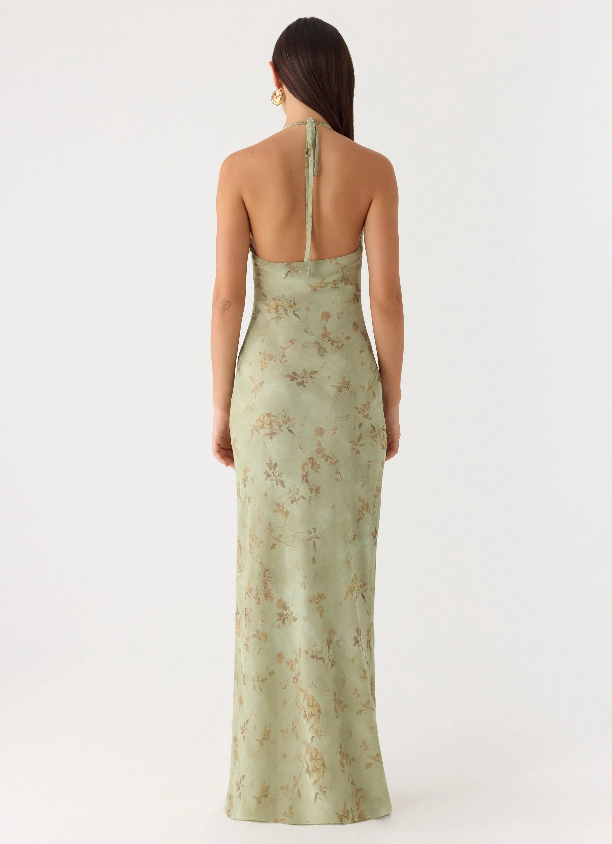 Ultra Quiet Halter Maxi Dress - Wispy Fern