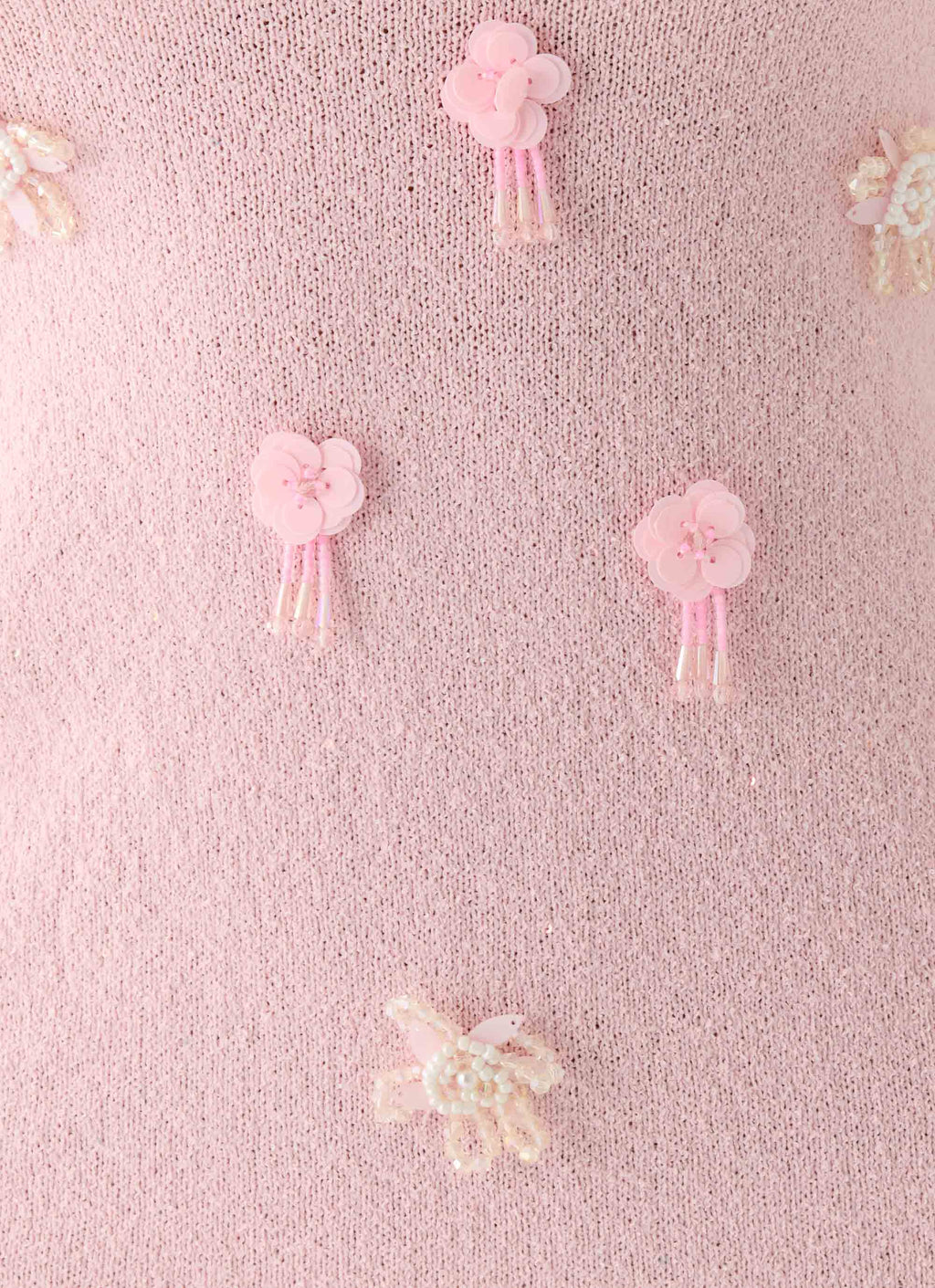 Roa Embellished Knit Mini Dress - Pink