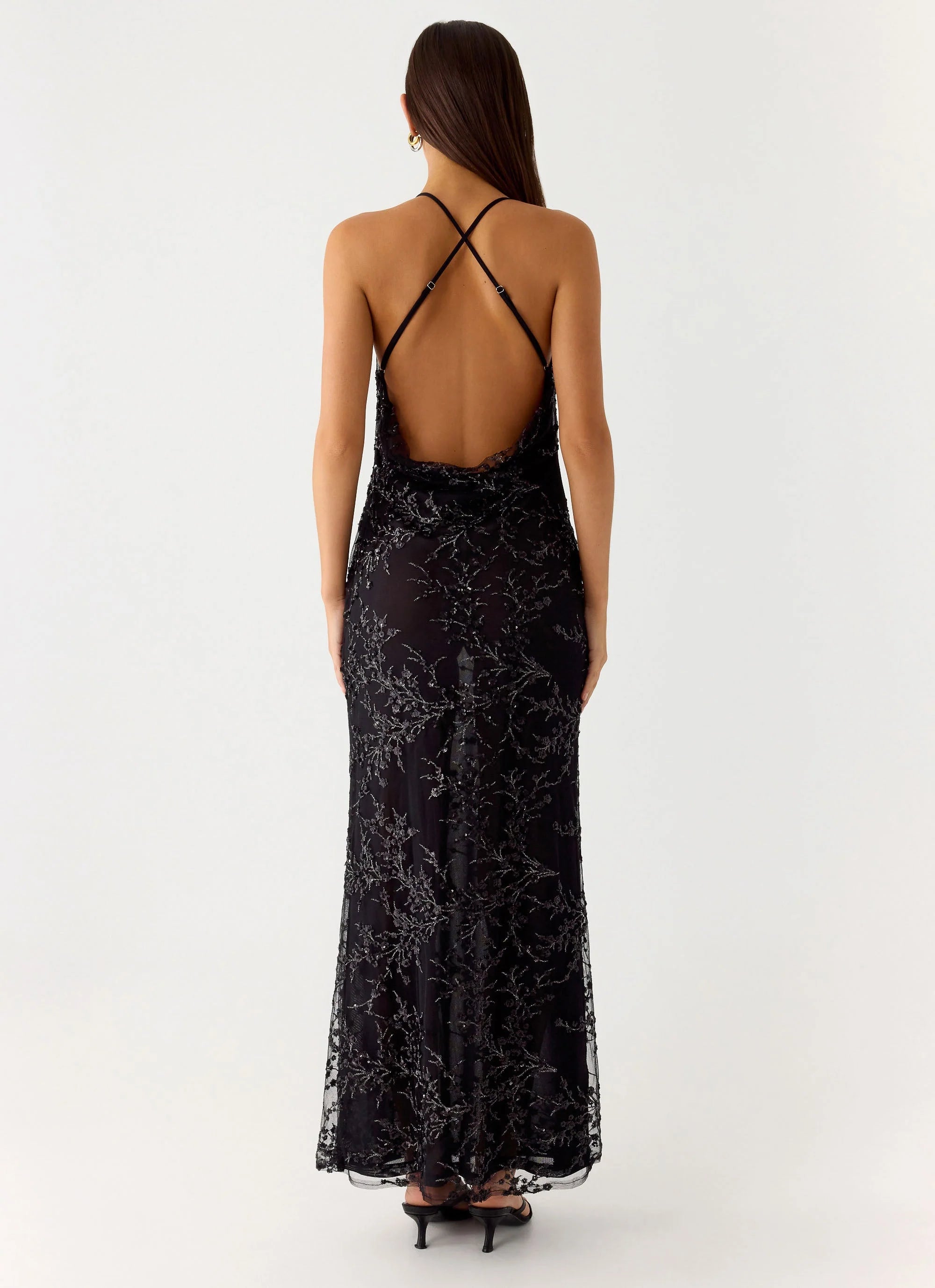 Mayim Sequin Maxi Dress - Black