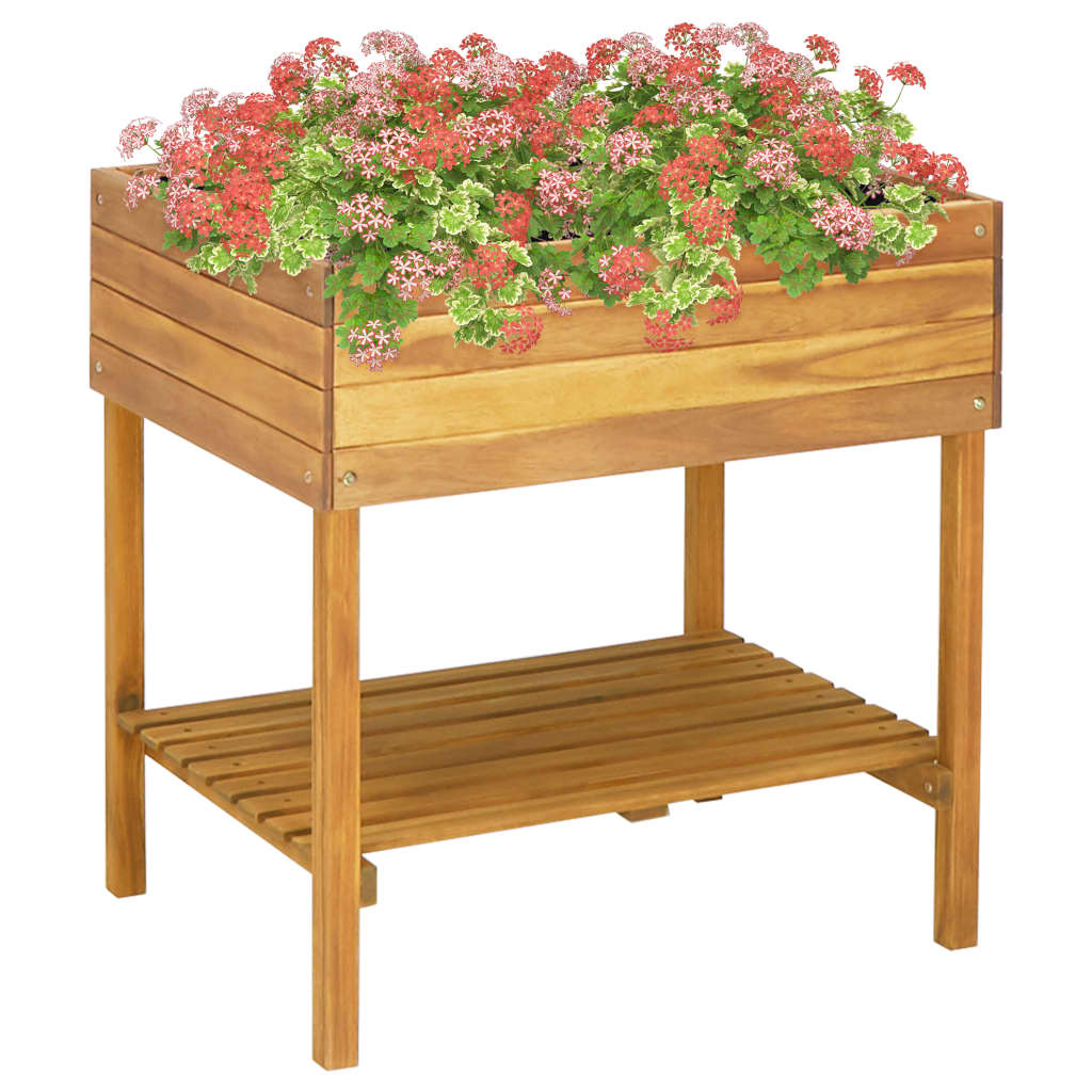 Berkfield Raised Garden Planter 78.5x58.5x78.5 cm Solid Acacia Wood