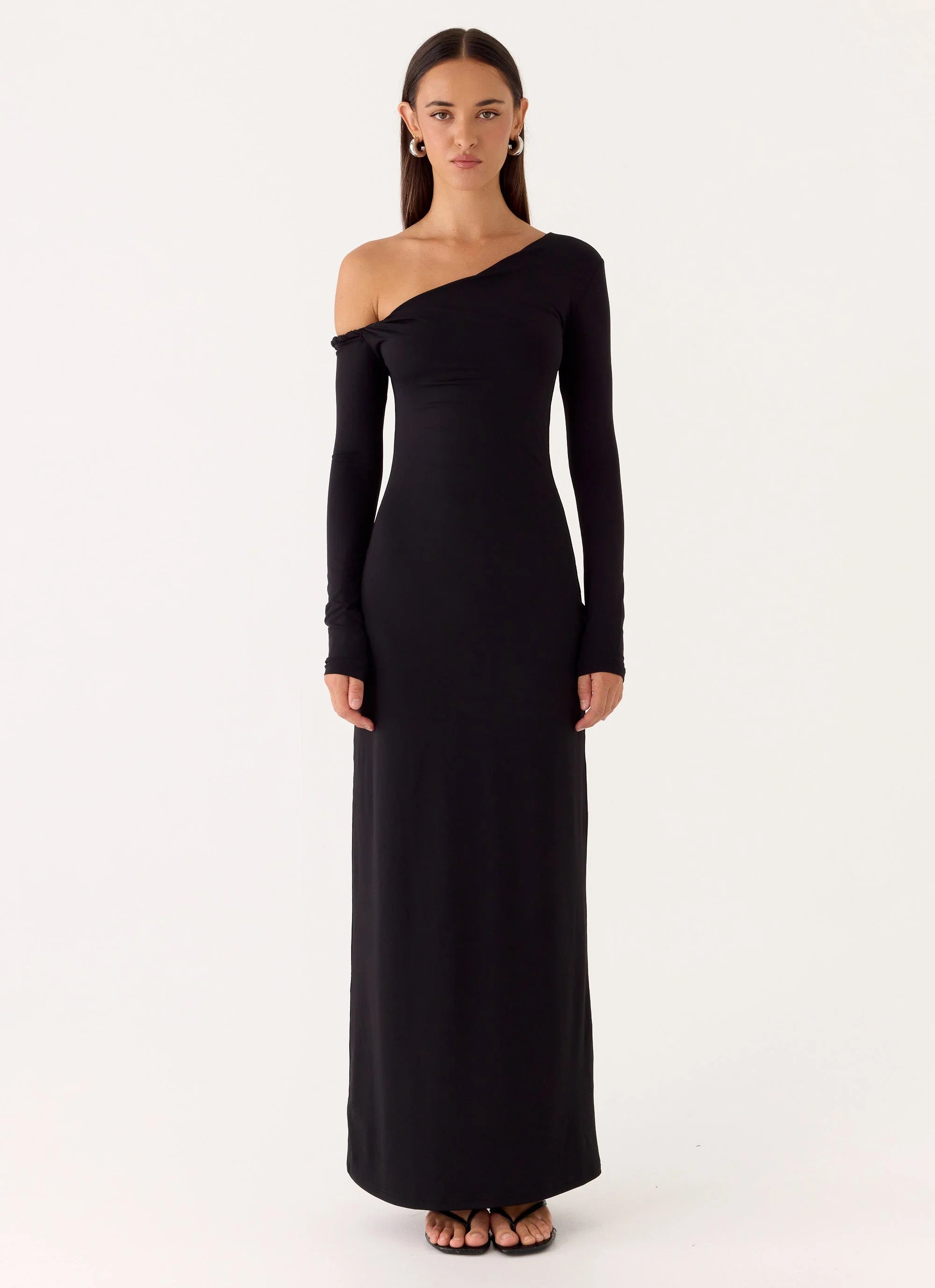 Jordana Twist Maxi Dress - Black