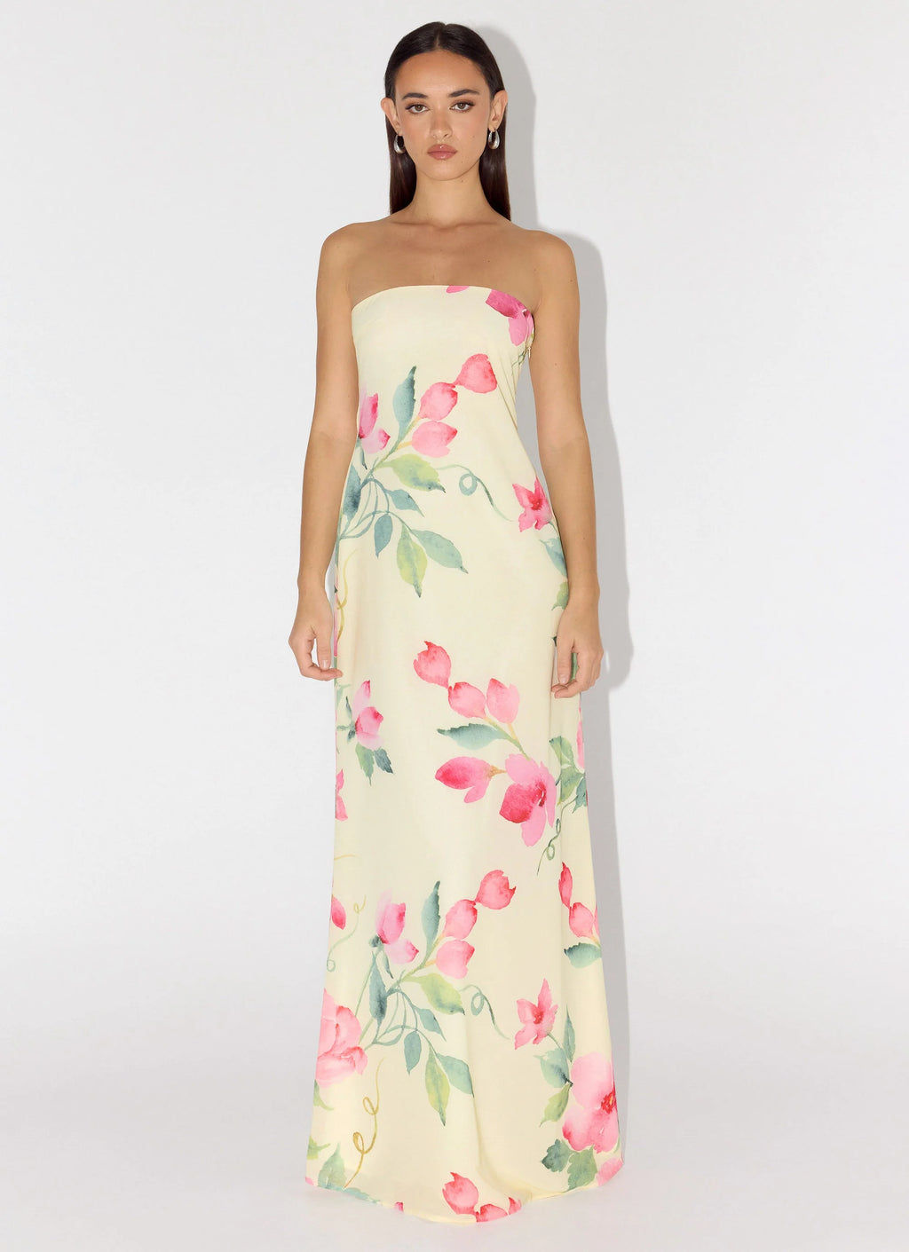 Bronte Strapless Maxi Dress - Lemon Soleil