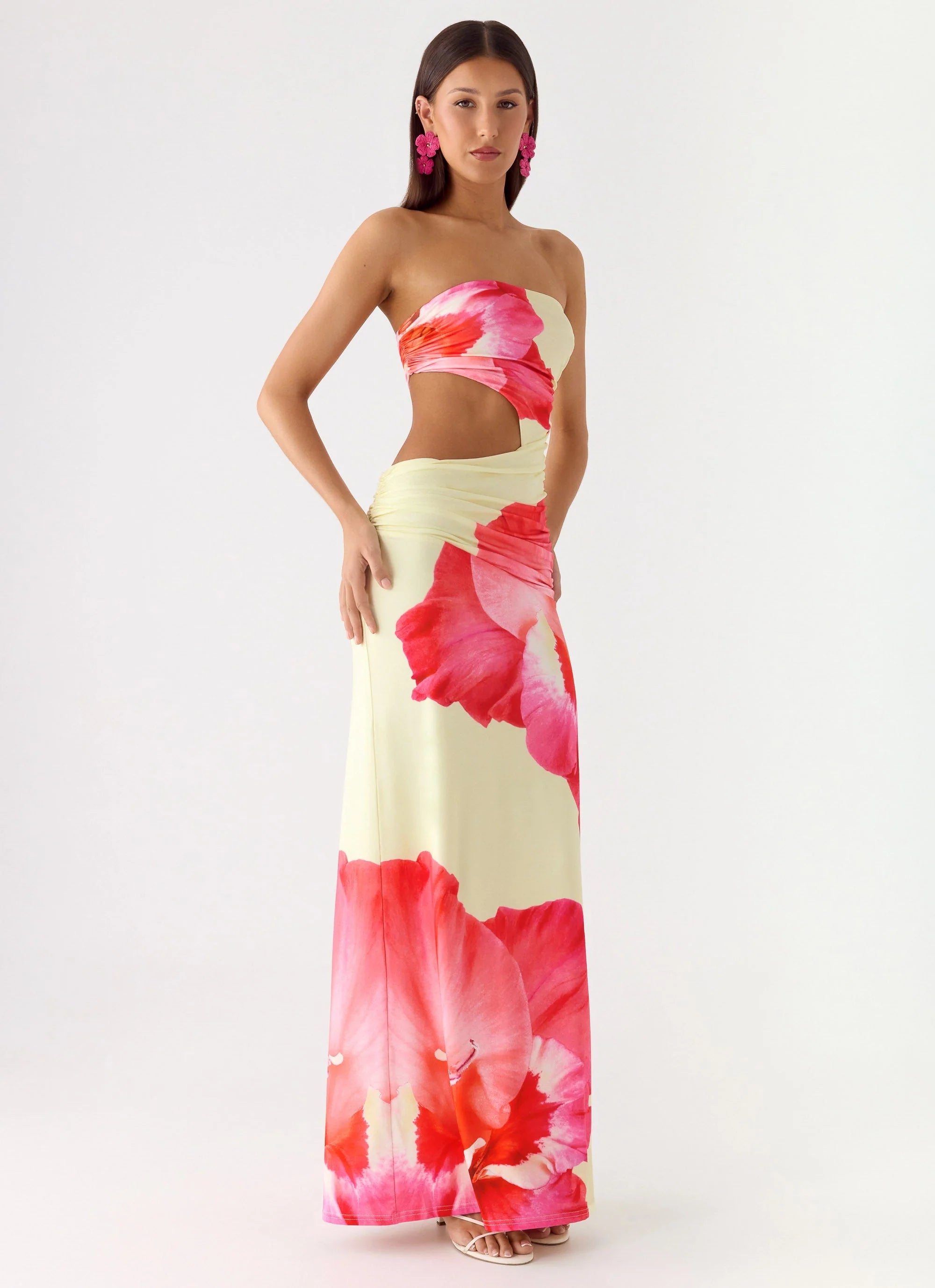 In The Rhythm Maxi Dress - Yellow Floral Spritz