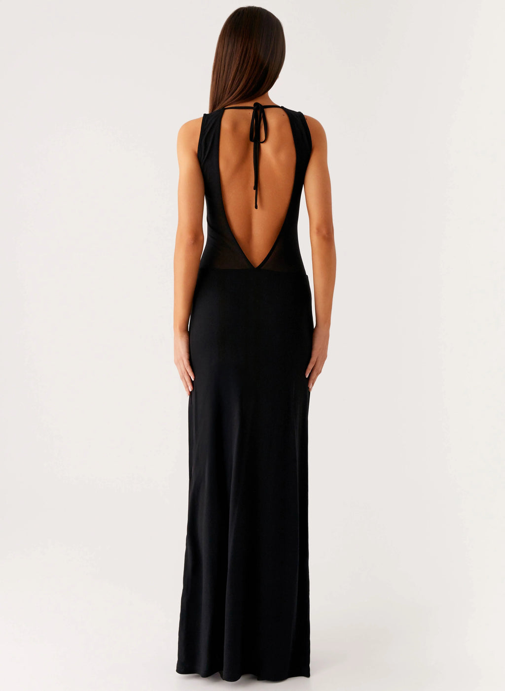 lyria Mesh Maxi Dress - Black