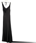 ZARA Black Viscose Satin Cowl Neck Maxi Slip Dress UK M