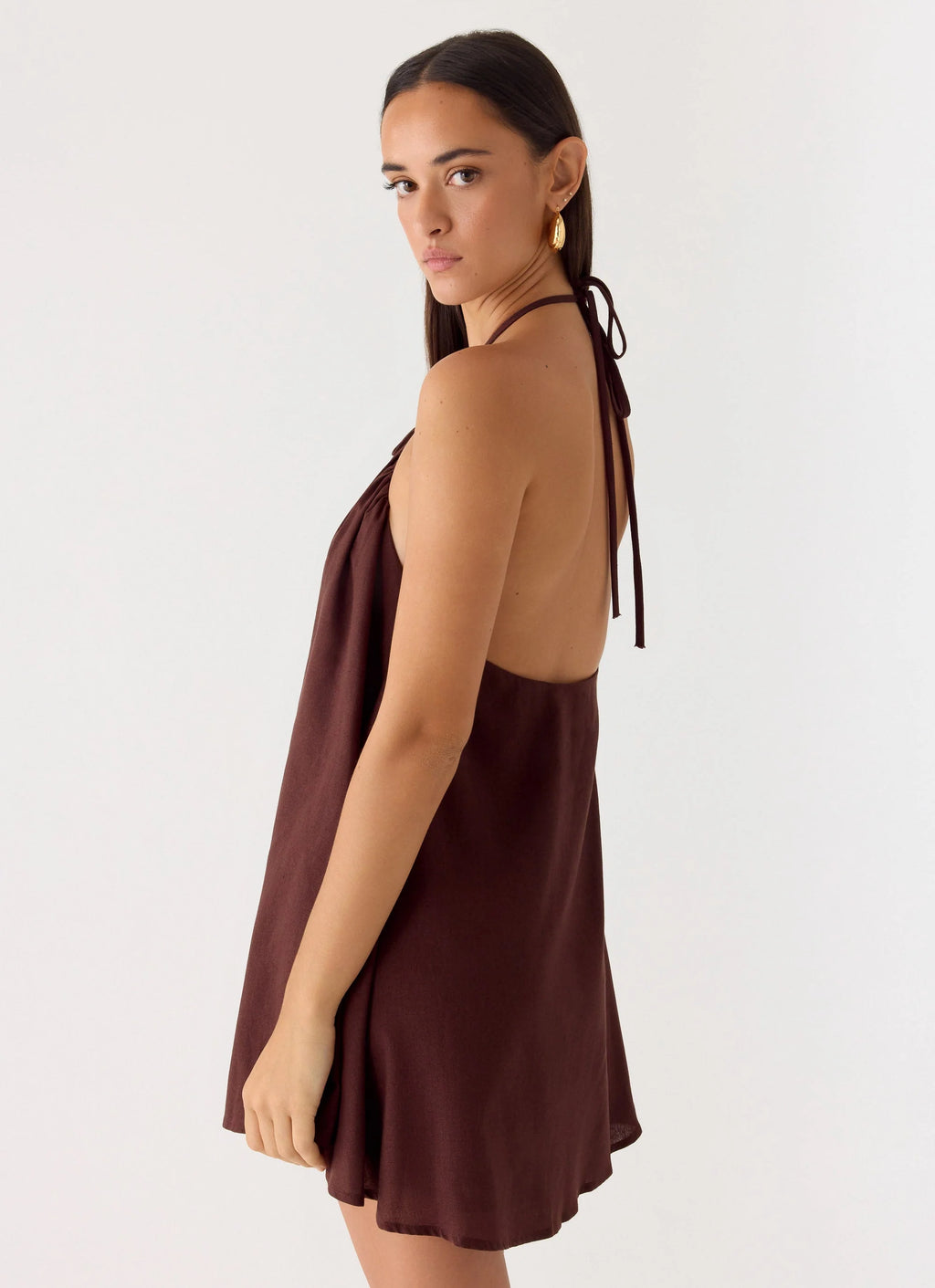 Soft Breeze Mini Dress - Chocolate