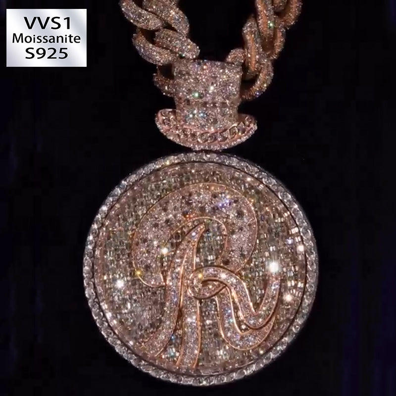 Gentleman's hat Runtz Letter Moissanite Pendant
