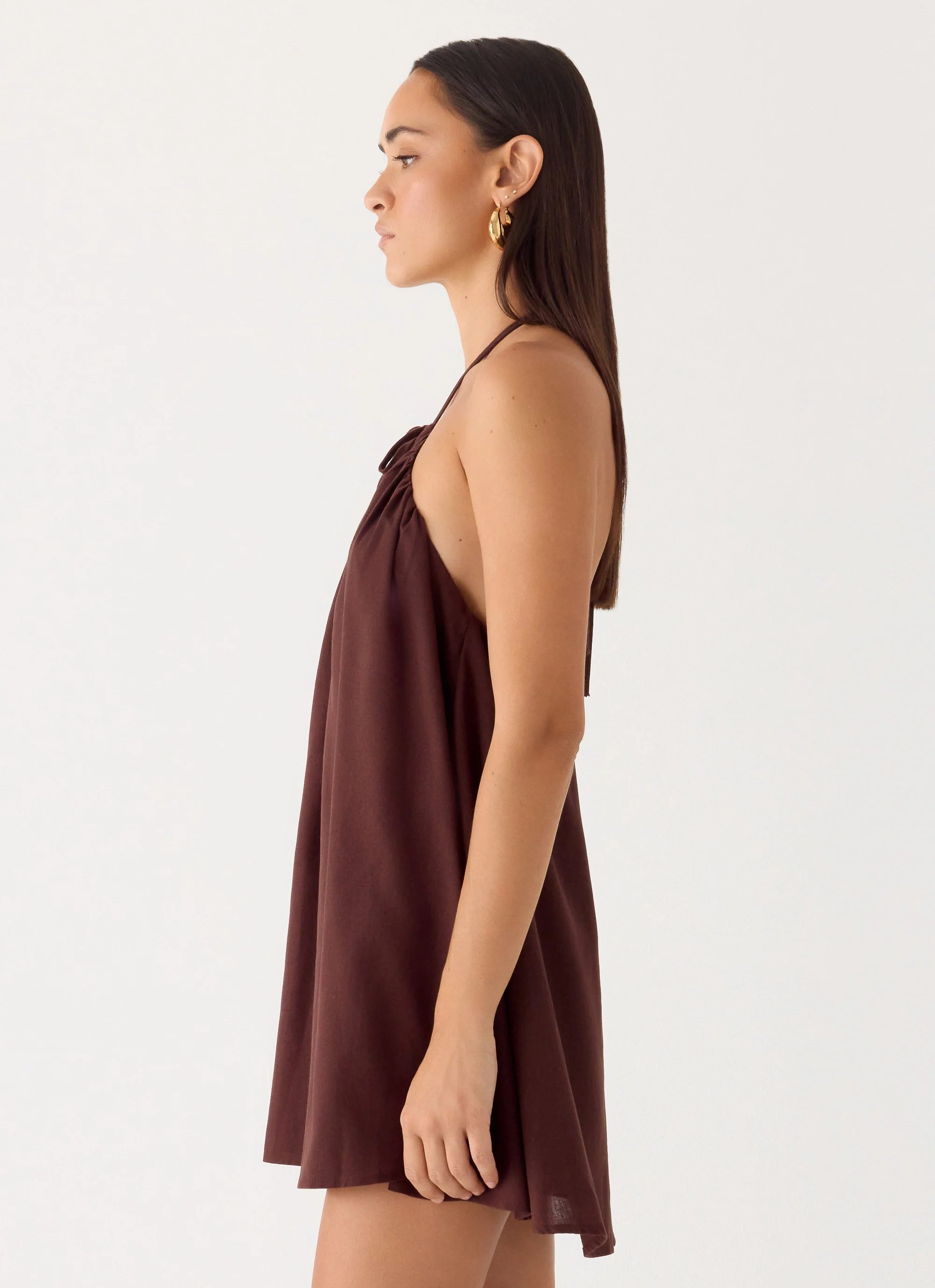 Soft Breeze Mini Dress - Chocolate