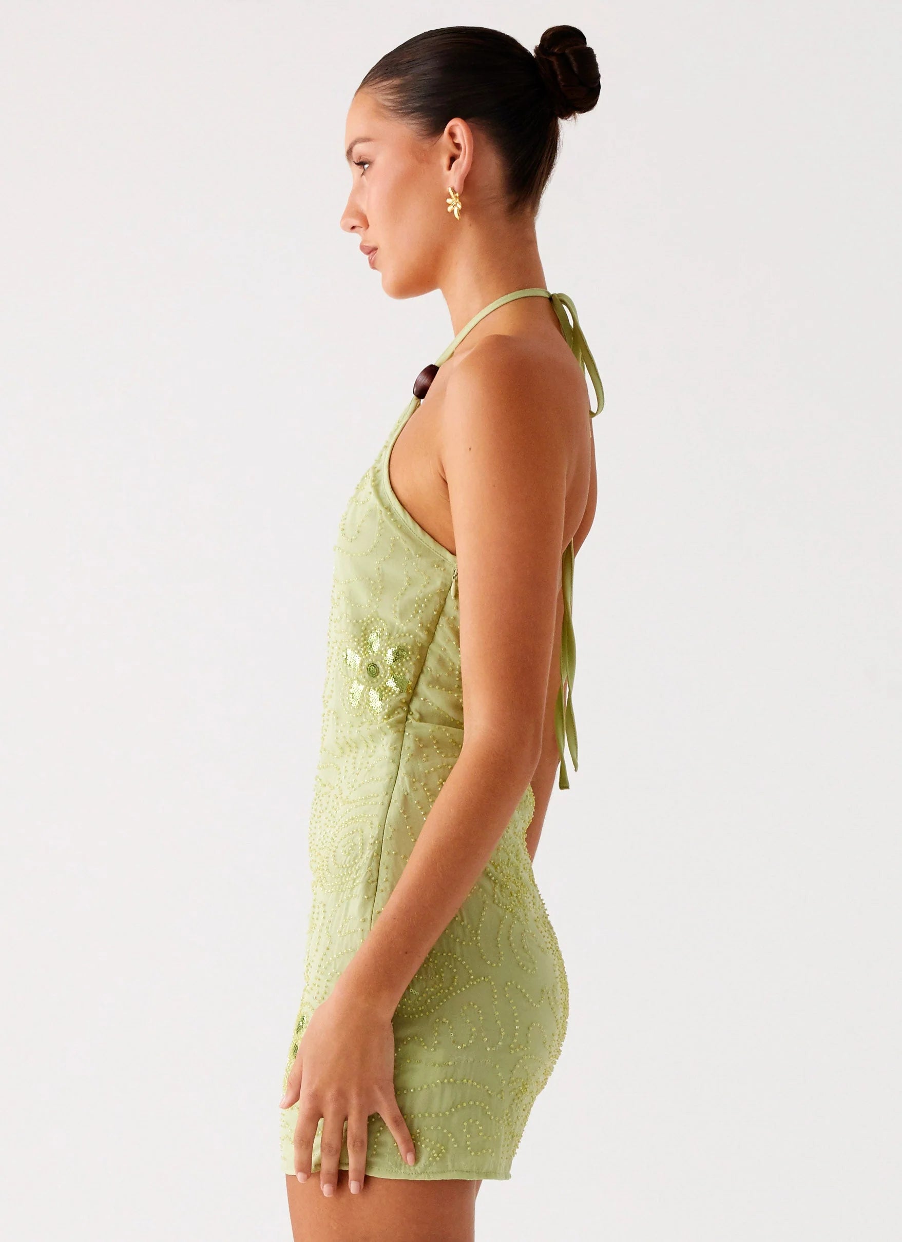 Kiara Beaded Mini Dress - Mint