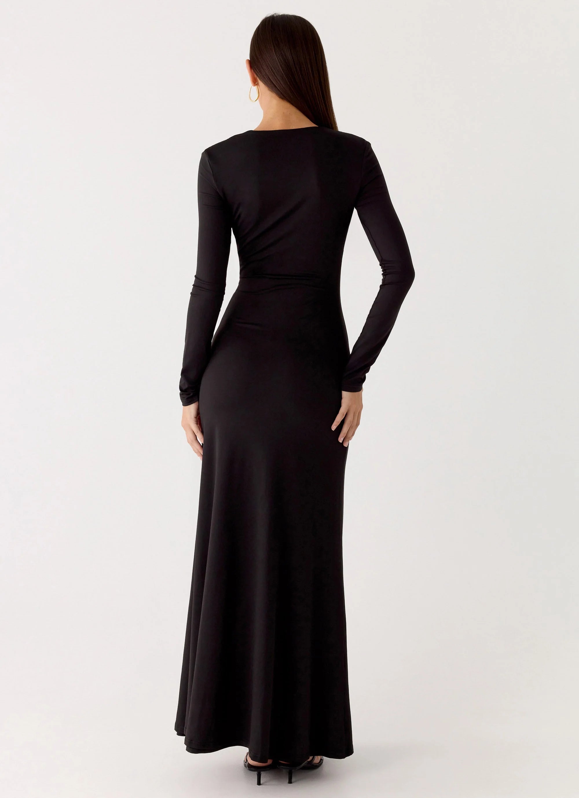 Palm Haze Maxi Dress - Black