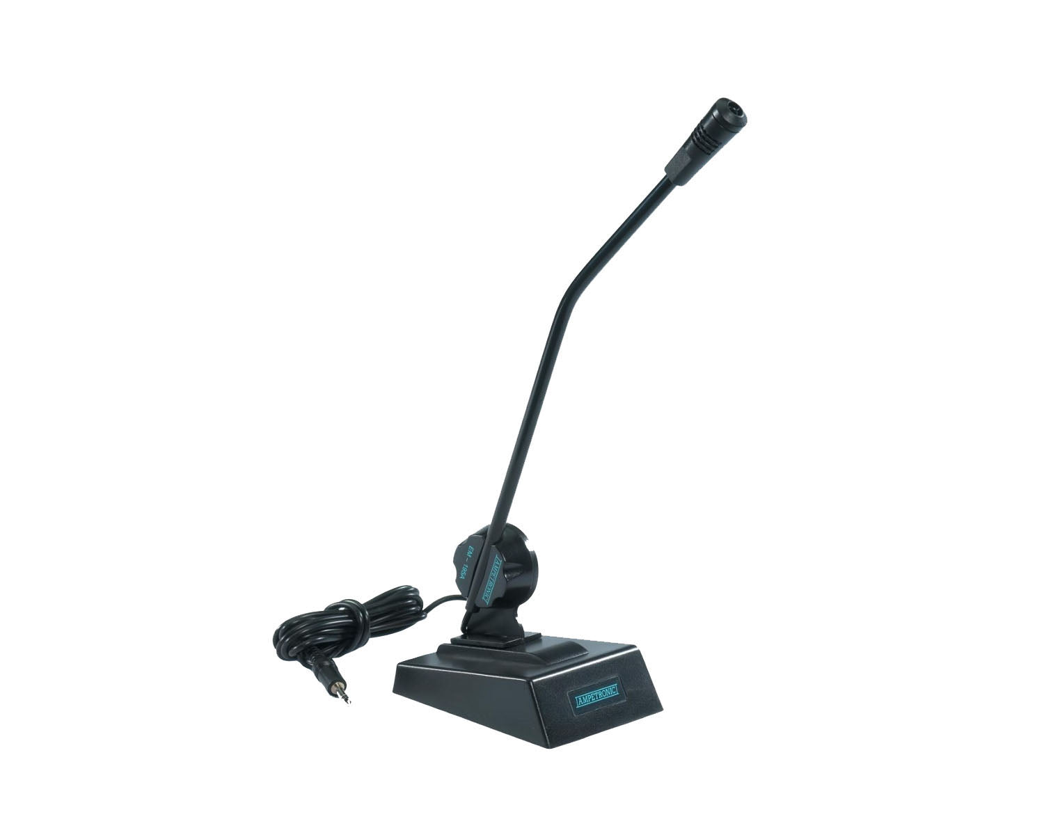 AMPEM195 - Ampetronic EM195 Gooseneck Desktop Mic Black with 2m Cable Image 1