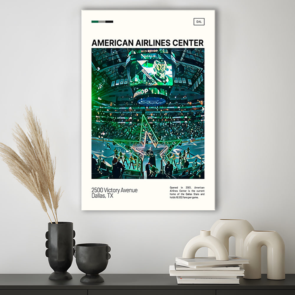 American Airlines Center Stadium Print, Dallas Stars Stadium Canvas Art V1, Fan Gifts, Sport Art, Canvas Print Wall Art