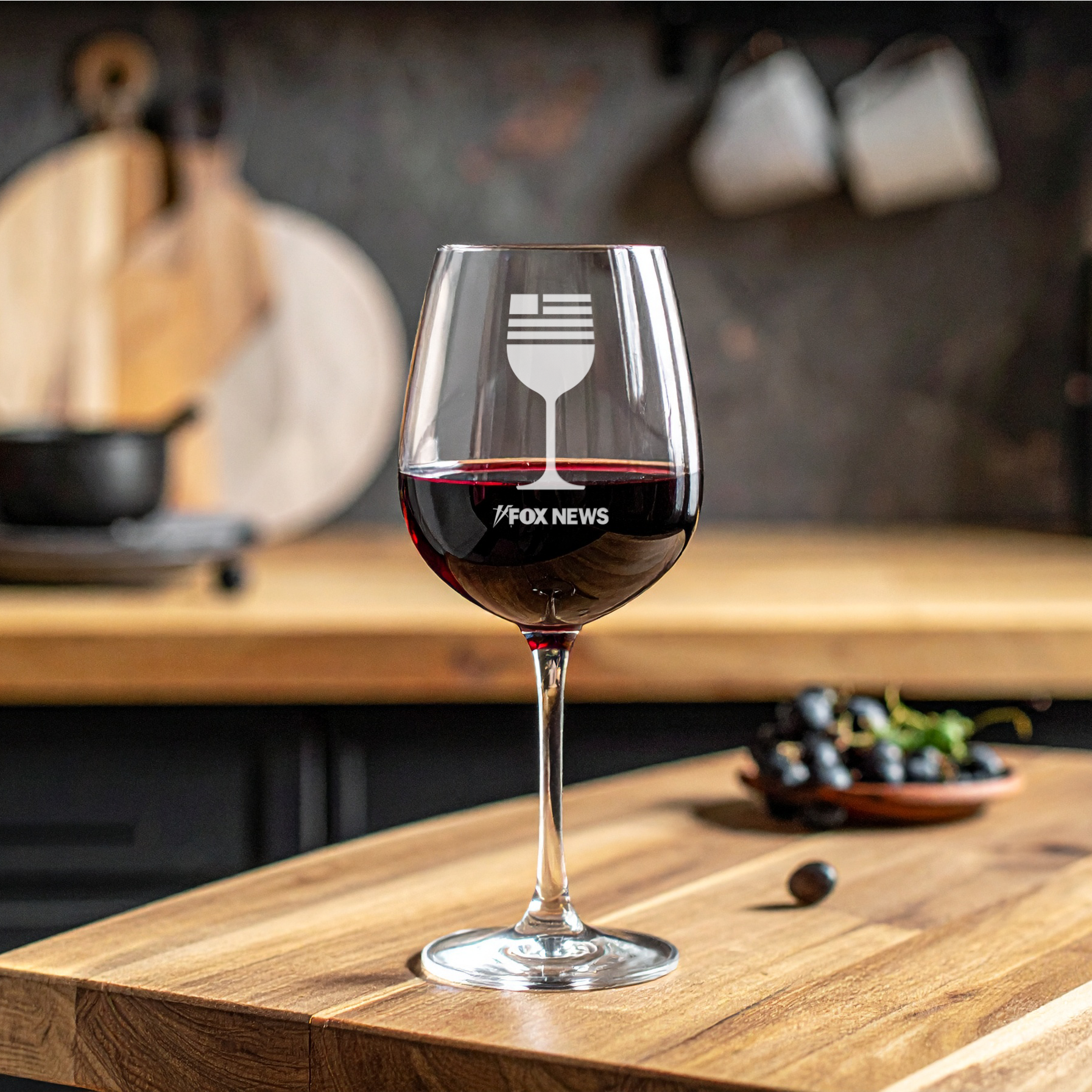 FOX News Engraved Wine Glass