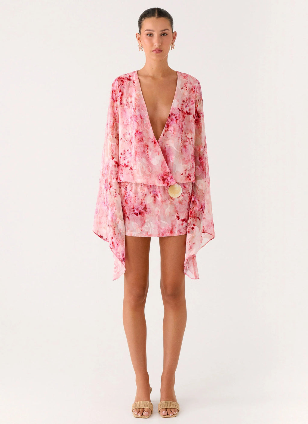 Junia Long Sleeve Mini Dress - Pink