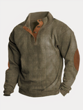 Herrpullover Färgblock Stativkrage Mjuk Fiber-1
