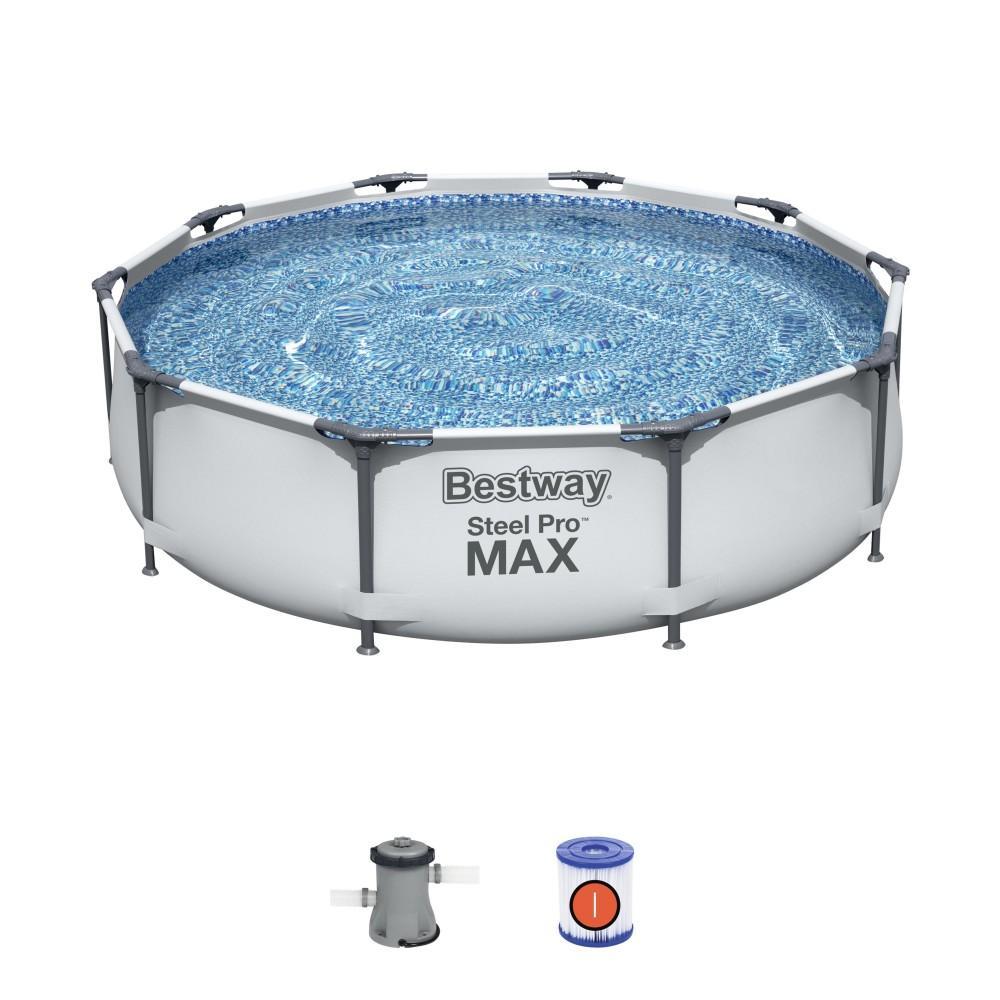 Bestway 10ft Grey Steel Pro Max Round Pool Set-Outdoor Toys-Bestway-Toycra
