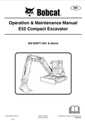 Bobcat E55 COMPACT EXCAVATOR Operation & Maintenance Manual 7300149 - PDF