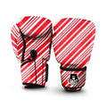 Candy Cane Stripe White And Red Print Boxing Gloves-grizzshop
