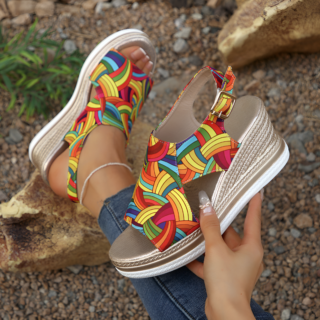 Espadrille sleehak sandalen voor dames