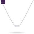 Sterling Silver Cubic Zirconia Trilogy Necklace