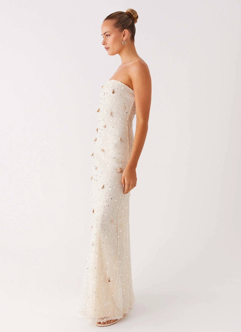 Orelli Shell Sequin Knit Maxi Dress - Ivory