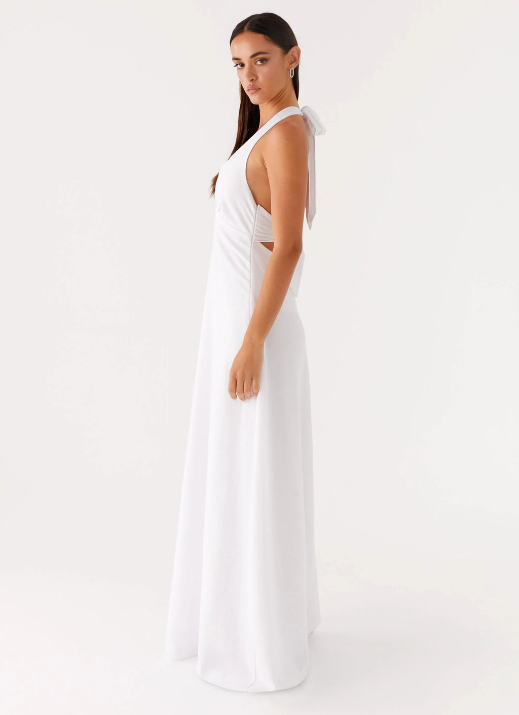 Heavy Hearted Linen Maxi Dress - White