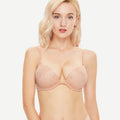 Deep V Padded Push Up Bra with Underwire, Champagne
