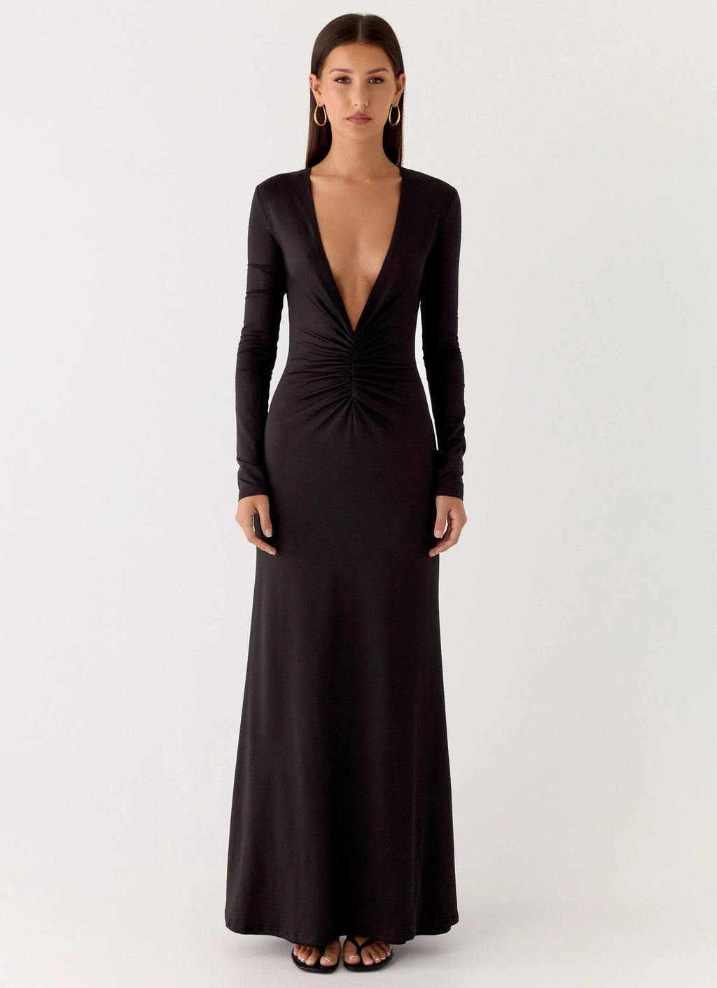 Palm Haze Maxi Dress - Black