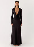 Palm Haze Maxi Dress - Black